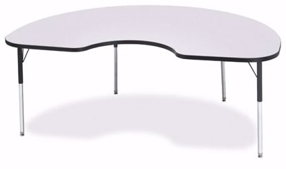 Picture of Berries® Kidney Activity Table - 48" X 72", A-height - Gray/Black/Black