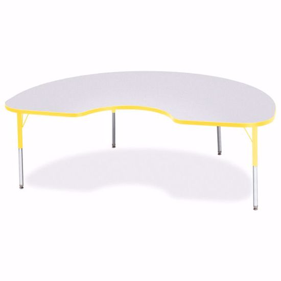 Picture of Berries® Kidney Activity Table - 48" X 72", E-height - Gray/Yellow/Yellow