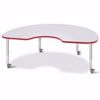 Picture of Berries® Kidney Activity Table - 48" X 72", Mobile - Gray/Red/Gray