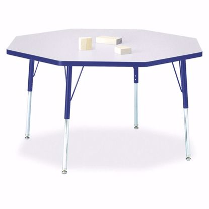 Picture of Berries® Octagon Activity Table - 48" X 48", A-height - Gray/Blue/Blue