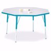 Picture of Berries® Octagon Activity Table - 48" X 48", A-height - Gray/Teal/Teal