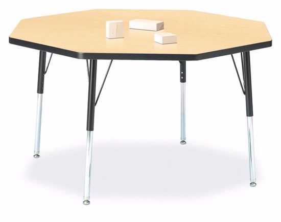 Picture of Berries® Octagon Activity Table - 48" X 48", A-height - Maple/Black/Black