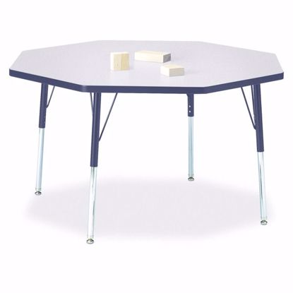 Picture of Berries® Octagon Activity Table - 48" X 48", A-height - Gray/Navy/Navy