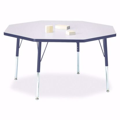 Picture of Berries® Octagon Activity Table - 48" X 48", E-height - Gray/Navy/Navy