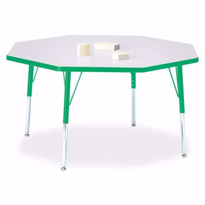 Picture of Berries® Octagon Activity Table - 48" X 48", E-height - Gray/Green/Green