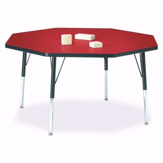 Picture of Berries® Octagon Activity Table - 48" X 48", E-height - Red/Black/Black