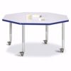 Picture of Berries® Octagon Activity Table - 48" X 48", Mobile - Gray/Blue/Gray