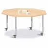 Picture of Berries® Octagon Activity Table - 48" X 48", Mobile - Gray/Purple/Gray