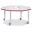 Picture of Berries® Octagon Activity Table - 48" X 48", Mobile - Gray/Red/Gray