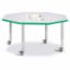 Picture of Berries® Octagon Activity Table - 48" X 48", Mobile - Gray/Green/Gray