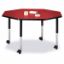 Picture of Berries® Octagon Activity Table - 48" X 48", Mobile - Red/Black/Black