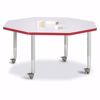 Picture of Berries® Octagon Activity Table - 48" X 48", Mobile - Maple/Maple/Gray