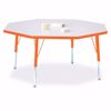 Picture of Berries® Octagon Activity Table - 48" X 48", T-height - Gray/Orange/Orange