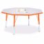 Picture of Berries® Octagon Activity Table - 48" X 48", T-height - Gray/Orange/Orange