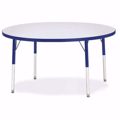 Picture of Berries® Round Activity Table - 48" Diameter, A-height - Gray/Blue/Blue