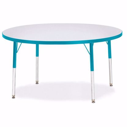 Picture of Berries® Round Activity Table - 48" Diameter, A-height - Gray/Teal/Teal
