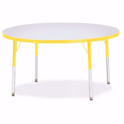 Picture of Berries® Round Activity Table - 48" Diameter, A-height - Gray/Yellow/Yellow