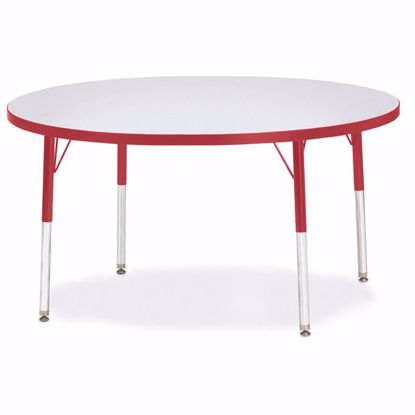 Picture of Berries® Round Activity Table - 48" Diameter, A-height - Gray/Red/Red