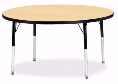 Picture of Berries® Round Activity Table - 48" Diameter, A-height - Maple/Black/Black