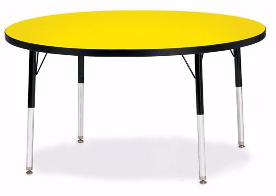 Picture of Berries® Round Activity Table - 48" Diameter, A-height - Yellow/Black/Black