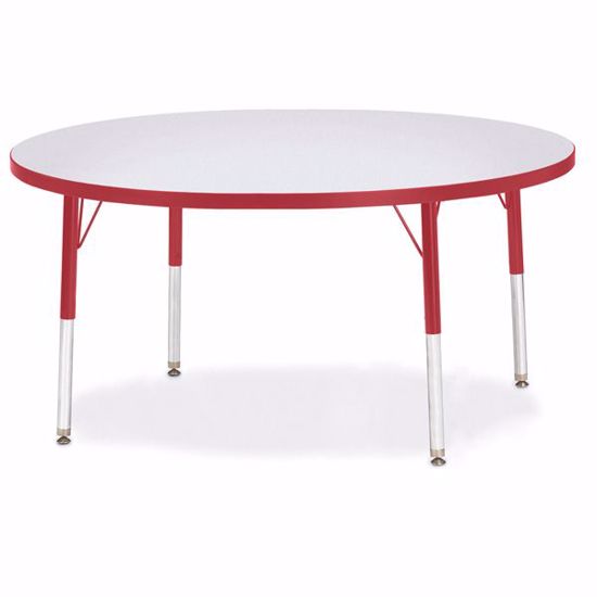 Picture of Berries® Round Activity Table - 48" Diameter, E-height - Gray/Red/Red