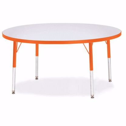 Picture of Berries® Round Activity Table - 48" Diameter, E-height - Gray/Orange/Orange