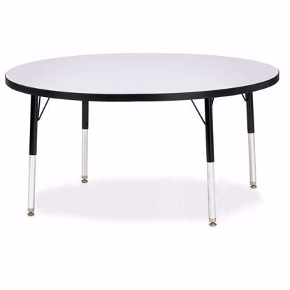 Picture of Berries® Round Activity Table - 48" Diameter, E-height - Gray/Black/Black