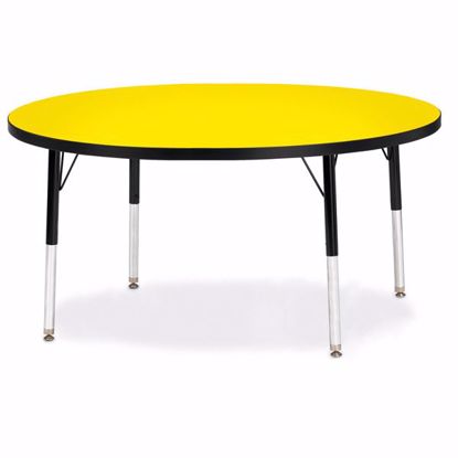 Picture of Berries® Round Activity Table - 48" Diameter, E-height - Yellow/Black/Black