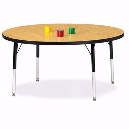 Picture of Berries® Round Activity Table - 48" Diameter, E-height - Oak/Black/Black