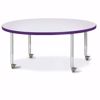 Picture of Berries® Round Activity Table - 48" Diameter, Mobile - Gray/Purple/Gray