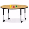 Picture of Berries® Round Activity Table - 48" Diameter, Mobile - Maple/Black/Black