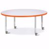 Picture of Berries® Round Activity Table - 48" Diameter, Mobile - Gray/Orange/Gray