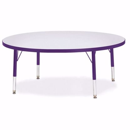 Picture of Berries® Round Activity Table - 48" Diameter, T-height - Gray/Purple/Purple