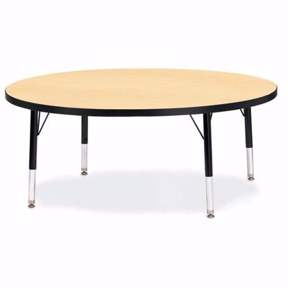 Picture of Berries® Round Activity Table - 48" Diameter, T-height - Maple/Black/Black