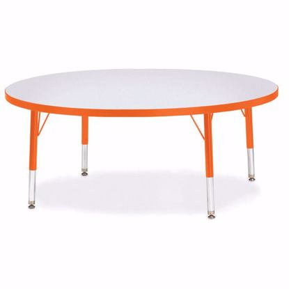 Picture of Berries® Round Activity Table - 48" Diameter, T-height - Gray/Orange/Orange