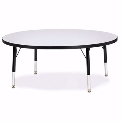 Picture of Berries® Round Activity Table - 48" Diameter, T-height - Gray/Black/Black