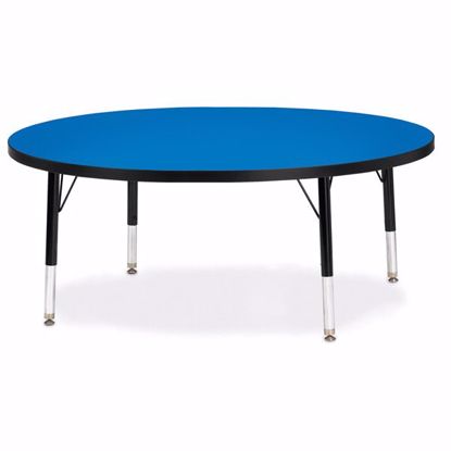 Picture of Berries® Round Activity Table - 48" Diameter, T-height - Blue/Black/Black