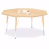 Picture of Berries® Round Activity Table - 48" Diameter, T-height - Oak/Black/Black