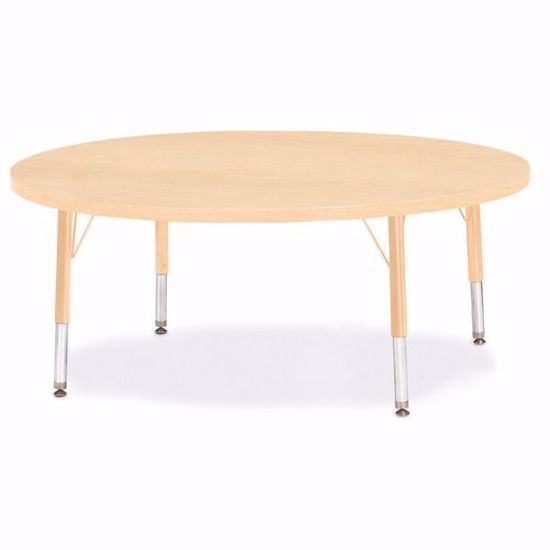 Picture of Berries® Round Activity Table - 48" Diameter, T-height - Maple/Maple/Camel