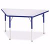 Picture of Berries® Trapezoid Activity Tables - 24" X 48", A-height - Gray/Blue/Blue