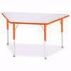 Picture of Berries® Trapezoid Activity Tables - 24" X 48", A-height - Gray/Orange/Orange