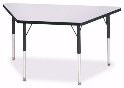 Picture of Berries® Trapezoid Activity Tables - 24" X 48", A-height - Gray/Black/Black