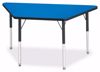 Picture of Berries® Trapezoid Activity Tables - 24" X 48", A-height - Blue/Black/Black