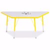 Picture of Berries® Trapezoid Activity Tables - 24" X 48", E-height - Gray/Yellow/Yellow