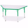 Picture of Berries® Trapezoid Activity Tables - 24" X 48", E-height - Gray/Green/Green