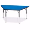 Picture of Berries® Trapezoid Activity Tables - 24" X 48", E-height - Blue/Black/Black