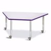 Picture of Berries® Trapezoid Activity Tables - 30" X 60", Mobile - Gray/Blue/Gray