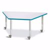 Picture of Berries® Trapezoid Activity Tables - 30" X 60", Mobile - Gray/Teal/Gray