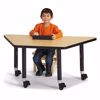 Picture of Berries® Trapezoid Activity Tables - 30" X 60", Mobile - Gray/Teal/Gray