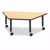 Picture of Berries® Trapezoid Activity Tables - 30" X 60", Mobile - Maple/Black/Black